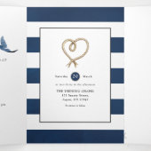 Invitation Trois Volets Mariage nautique baleine (Intérieur au milieu)
