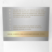 Invitation Trois Volets mariage photo 3 en 1 argent et or (Intérieur en premier)