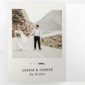 Invitation Trois Volets Mariage photo à main vintage (Intérieur en premier)