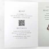 Invitation Trois Volets Mariage photo avec QR code moderne simple (Intérieur en premier)