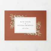 Invitation Trois Volets Mariage photo Botanical Green Terracotta (Page de couverture)