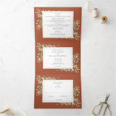 Invitation Trois Volets Mariage photo Botanical Green Terracotta (Intérieur)