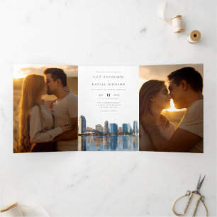 Invitation Trois Volets Mariage photo de la vue panoramique de San Diego a