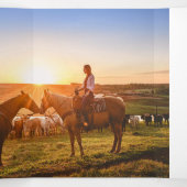 Invitation Trois Volets Mariage photo de script de pinceau de charme (Intérieur au milieu)