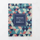 Invitation Trois Volets Mariage photo des triangles géométriques modernes (Page de couverture)