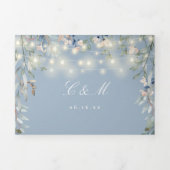 Invitation Trois Volets Mariage photo Dusty Blue Floral (Page de couverture)