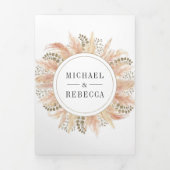 Invitation Trois Volets Mariage photo en laiton Rustique Boho séché Pampas (Page de couverture)