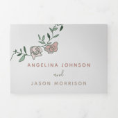 Invitation Trois Volets Mariage photo en terre cuite moderne (Page de couverture)