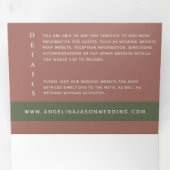 Invitation Trois Volets Mariage photo en terre cuite moderne (Intérieur en premier)