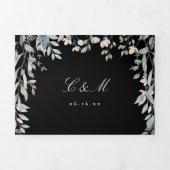 Invitation Trois Volets Mariage photo Fleur sauvage noir et blanc (Page de couverture)