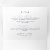Invitation Trois Volets Mariage photo floral simple tout en un (Intérieur en premier)