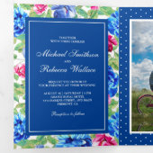 Invitation Trois Volets Mariage photo Jardin floral lumineux (Intérieur en premier)