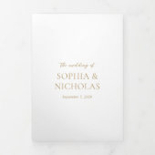Invitation Trois Volets Mariage photo moderne or simple (Page de couverture)