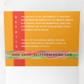 Invitation Trois Volets mariage photo orange 3 en 1 (Intérieur en premier)