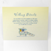 Invitation Trois Volets Mariage photo Retro Beach (Intérieur en premier)