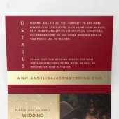 Invitation Trois Volets Mariage photo rouge moderne (Intérieur en premier)