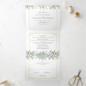 Invitation Trois Volets Mariage Photo Sage And Lilac Green (Intérieur)