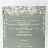 Invitation Trois Volets Mariage photo Sage Green Floral (Intérieur en premier)