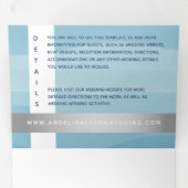 Invitation Trois Volets Mariage photo Silver Blue Typographie (Intérieur en premier)