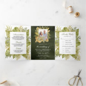 Invitation Trois Volets Mariage photo vert de palmier séché par le sauce B (Intérieur)