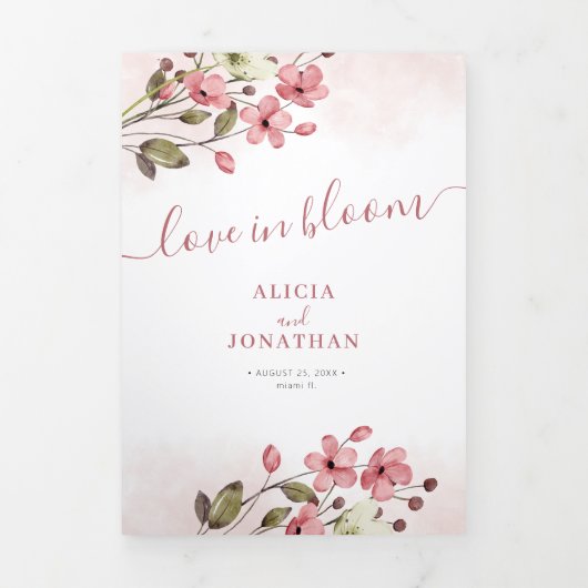 Invitation Trois Volets Mariage QR RSVP (Page de couverture)