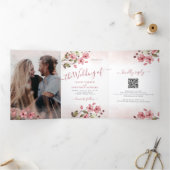 Invitation Trois Volets Mariage QR RSVP (Intérieur)