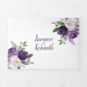 Invitation Trois Volets Mariage Rose couleur rose violet Lavender (Page de couverture)