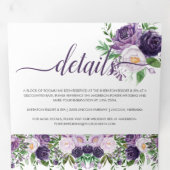 Invitation Trois Volets Mariage Rose couleur rose violet Lavender (Intérieur en premier)