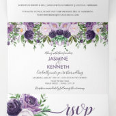 Invitation Trois Volets Mariage Rose couleur rose violet Lavender (Intérieur au milieu)