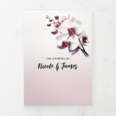 Invitation Trois Volets Mariage rose et blanc orchidée (Page de couverture)
