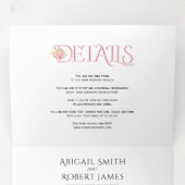 Invitation Trois Volets Mariage rose pâle, orange et rose rose rose (Intérieur en premier)