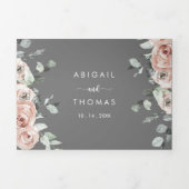 Invitation Trois Volets Mariage rose rose rose classique (Page de couverture)