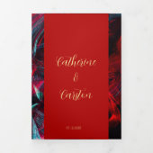 Invitation Trois Volets Mariage rouge et noir dramatique (Page de couverture)