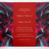 Invitation Trois Volets Mariage rouge et noir dramatique (Intérieur au milieu)