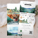 Invitation Trois Volets Mariage Rustic Mountain Lakeside<br><div class="desc">Donnez le ton pour un week-end mariage passionnant avec une invitation d'itinéraire personnalisée. Cette invitation "spacieuse" est une excellente façon de donner à vos invités des informations complémentaires sur la mariage. Ces cartes peuvent énumérer les festivités qui entourent votre week-end mariage, comme des cocktails de bienvenue, des soirées après-midi et...</div>