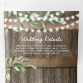 Invitation Trois Volets Mariage Rustique avec Végétal Tout Compris (Intérieur en premier)