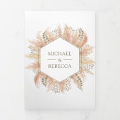 Invitation Trois Volets Mariage Rustique Boho avec Collage de Photos d'Her (Page de couverture)