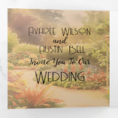 Invitation Trois Volets Mariage rustique dans le jardin (Intérieur en premier)