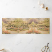 Invitation Trois Volets Mariage rustique dans le jardin (Intérieur)