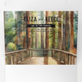 Invitation Trois Volets Mariage rustique de forêt de séquoia (Intérieur en premier)