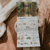 Invitation Trois Volets Mariage rustique de forêt de séquoia