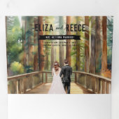 Invitation Trois Volets Mariage rustique de forêt de séquoia (Intérieur en premier)