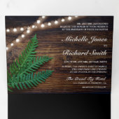 Invitation Trois Volets Mariage rustique de la foune de bois vert String l (Intérieur en premier)