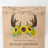 Invitation Trois Volets Mariage Rustique Kraft Sunflowers Antlers (Intérieur en premier)