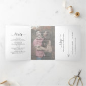 Invitation Trois Volets Mariage simple moderne photo élégant (Intérieur)