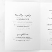Invitation Trois Volets Mariage simple noir et blanc épuré (Intérieur en premier)