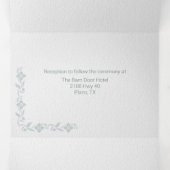 Invitation Trois Volets Mariage Tout en Un Chic Blanc avec Fleurs Sarcelle (Intérieur au milieu)