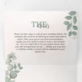 Invitation Trois Volets Mariage tout-en-un Eucalyptus Watercolor (Intérieur en premier)