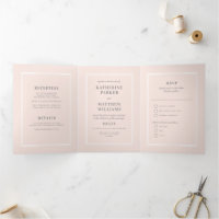 Mariage tout-en-un rose pâle à l'élégance sobre