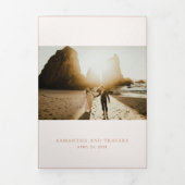 Invitation Trois Volets Mariage traditionnel Burnt Orange élégant (Page de couverture)